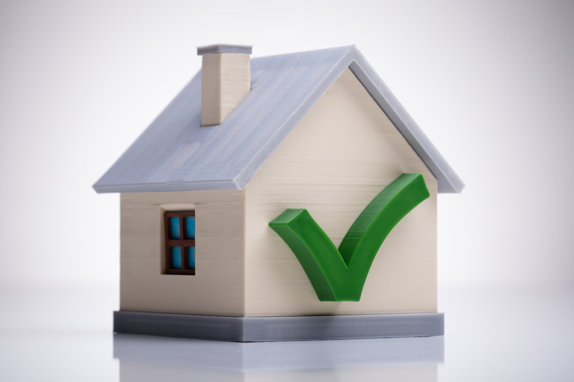 Miniature House Model Green Tick Mark